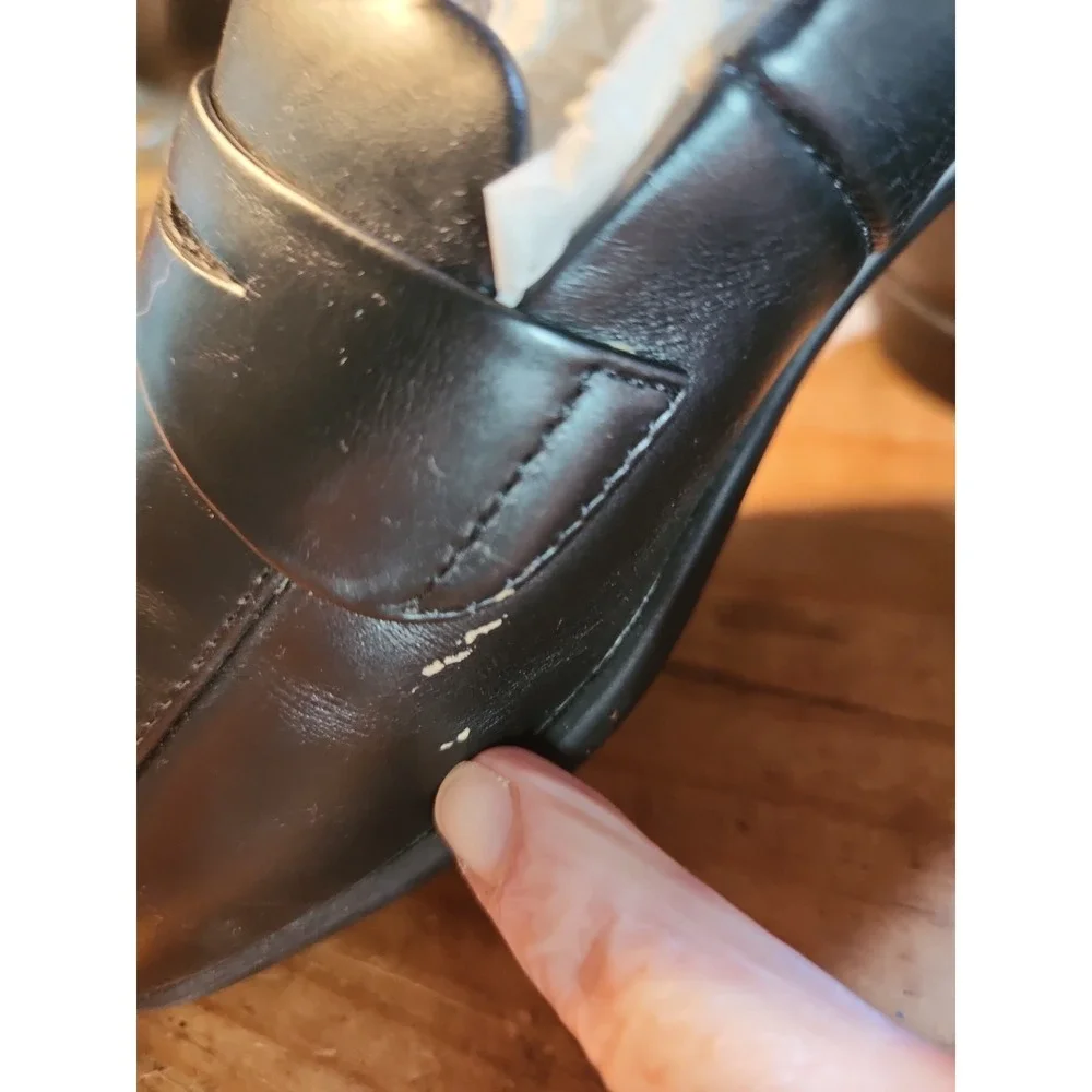 Me Too Penny Loafers, Square Toe, Black Sz 5.5. Excellent Condition